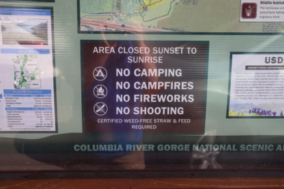 Area closed sunset to sunrise – no camping, campfires, fireworks or shooting